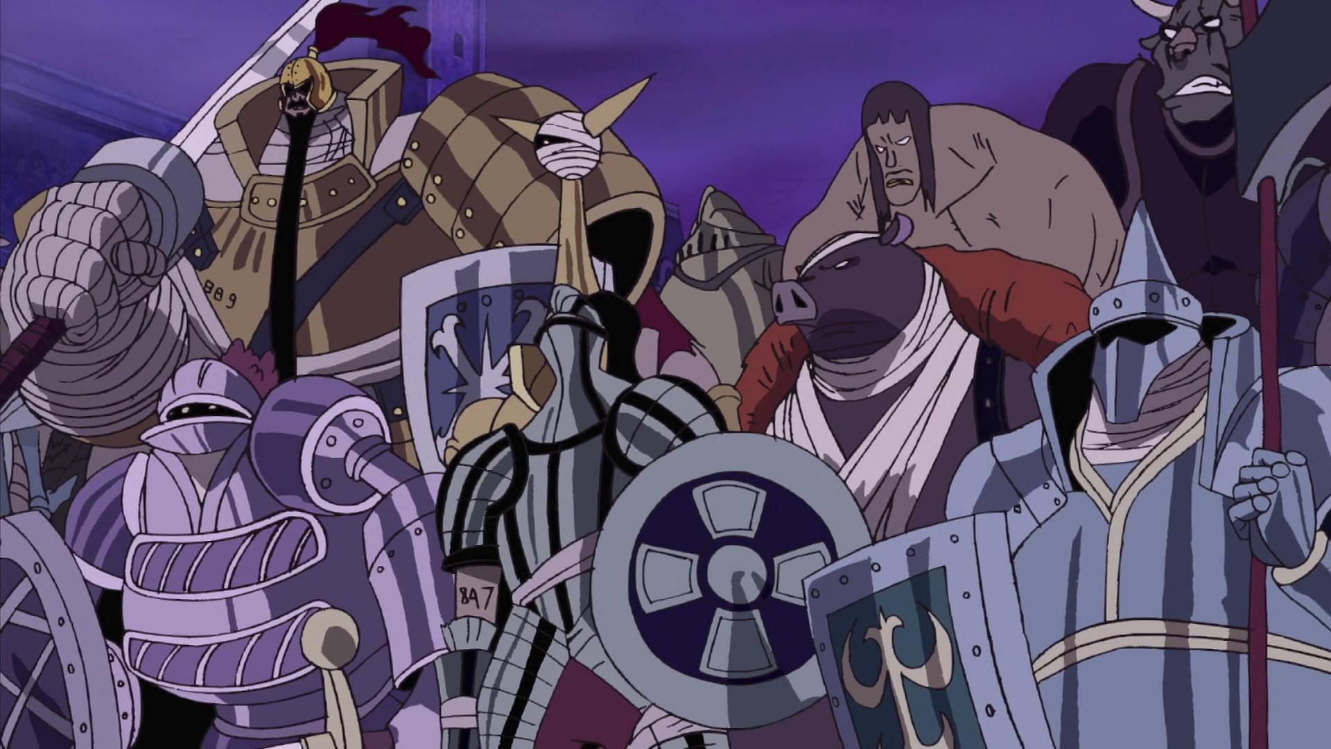 Some of the General Zombies in Gecko Moria's army (Image via Toei Animation)